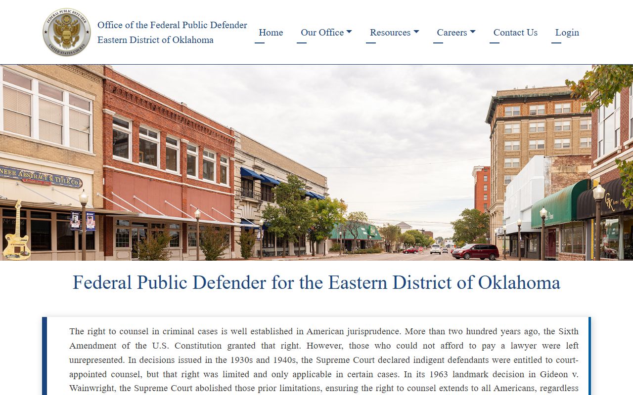 Federal Public Defender page used to clarify Le Flore County marriage and divorce records are state court records